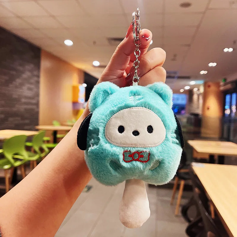 산리오 Fish Plush Keychain Cartoon Sanrio Plush Cinnamoroll 쿠로미 시나모롤 Pompompurin 키링 Cartoon Anime Pendant Kawaii Bag Decor Kid Girl