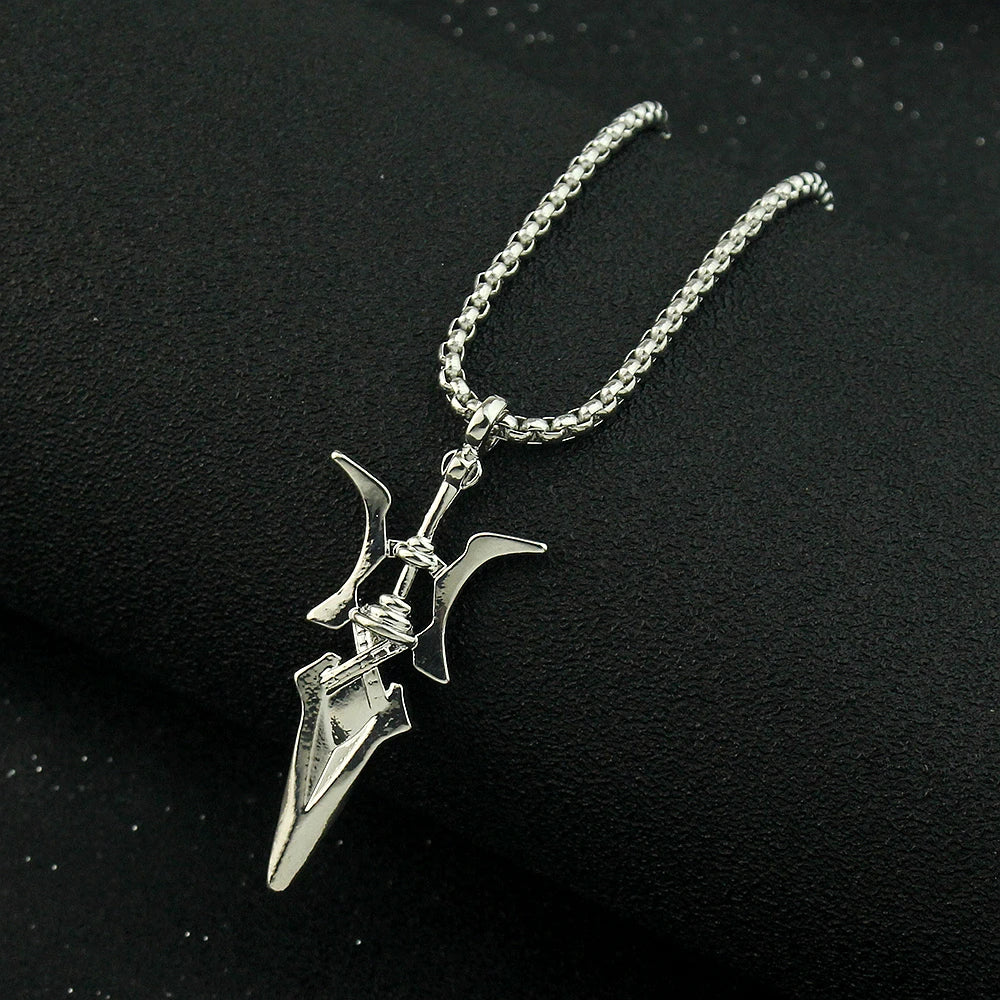 Anime Death Note Necklace Misa Amane Cosplay Halberd Pendant Necklaces Cross Halloween Choker Accessories Jewelry Gift