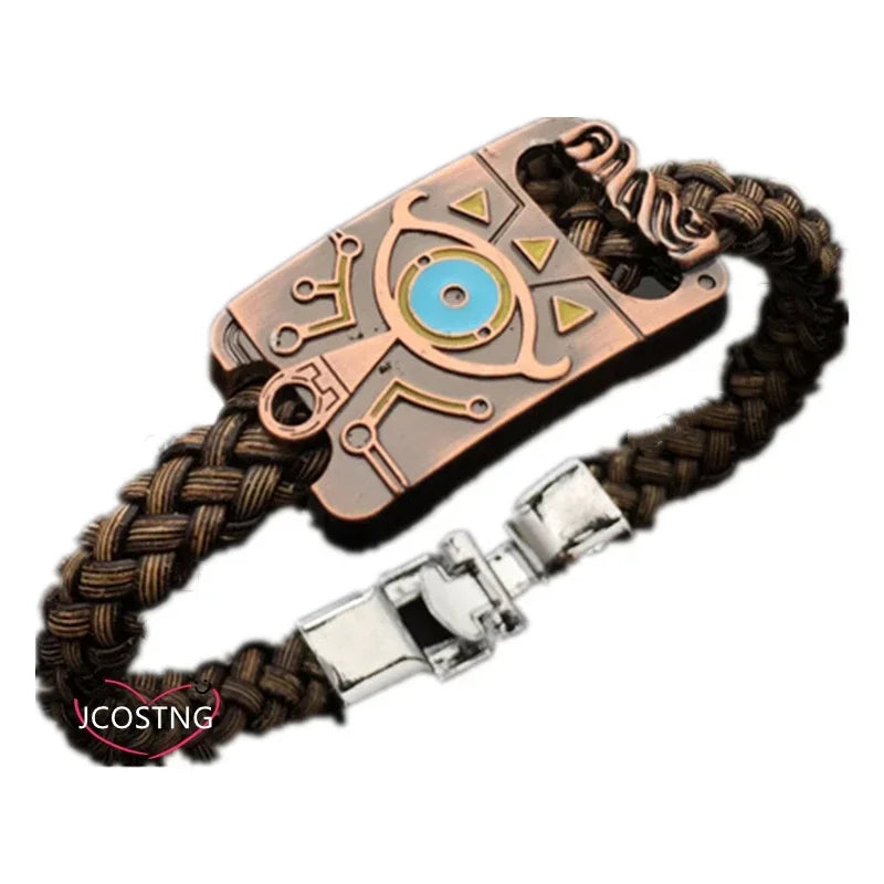 Classic Game Anime Knit Bracelets Cosplay Props Retro Style Metal Leather Bracelet & Bangle for Women Men