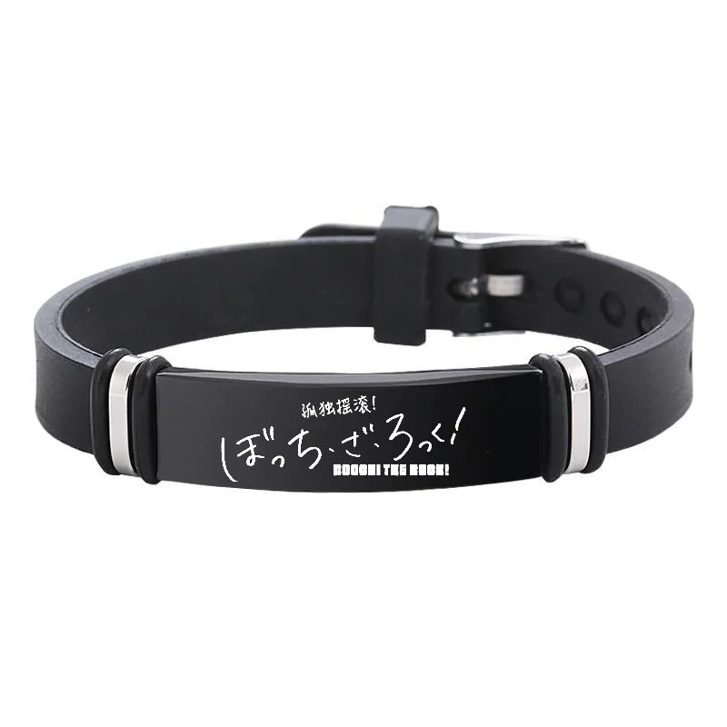 Anime BOCCHI the ROCK! Gotou Bracelets Stainless Steel Bracelet for Women Men Silicone Adjustable Wristband Jewellery for Men