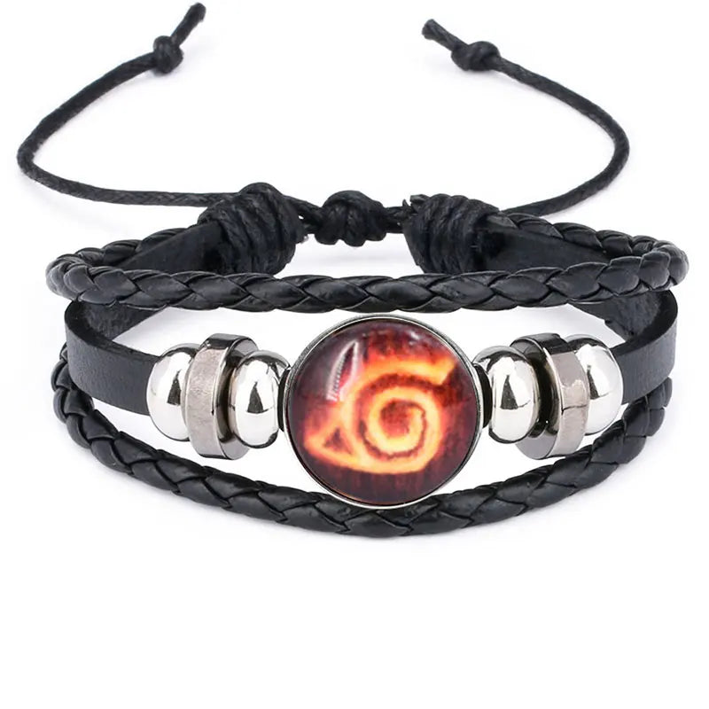 Anime Sharingan Eye Bracelet Vintage Figure Leather Bracelets Goth Fashion Bangle for Fans Men Jewelry Gifts 2021 Trendy