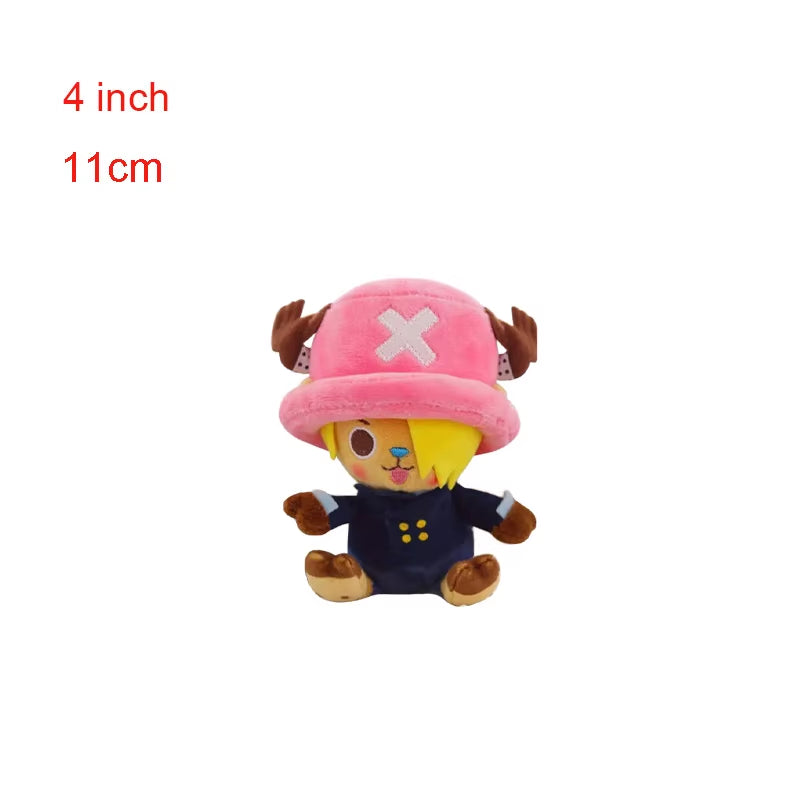 Anime One Piece Plush Toys Luffy Chopper Sabo Plush Doll Stuffed Kawaii Cute Toy Chopper Doll Keychain Halloween Gift for Child