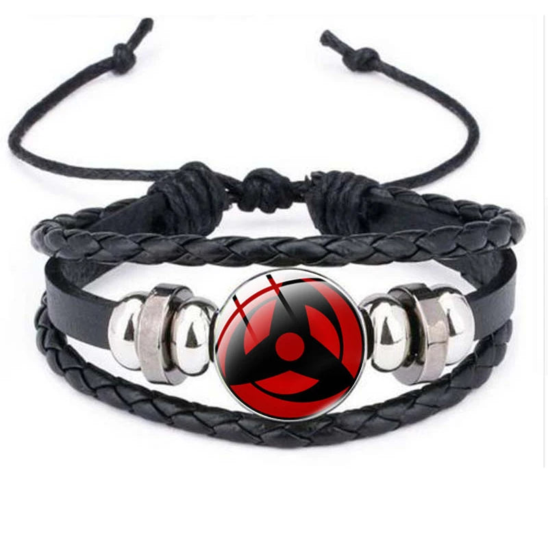 Anime Sharingan Eye Bracelet Vintage Figure Leather Bracelets Goth Fashion Bangle for Fans Men Jewelry Gifts 2021 Trendy