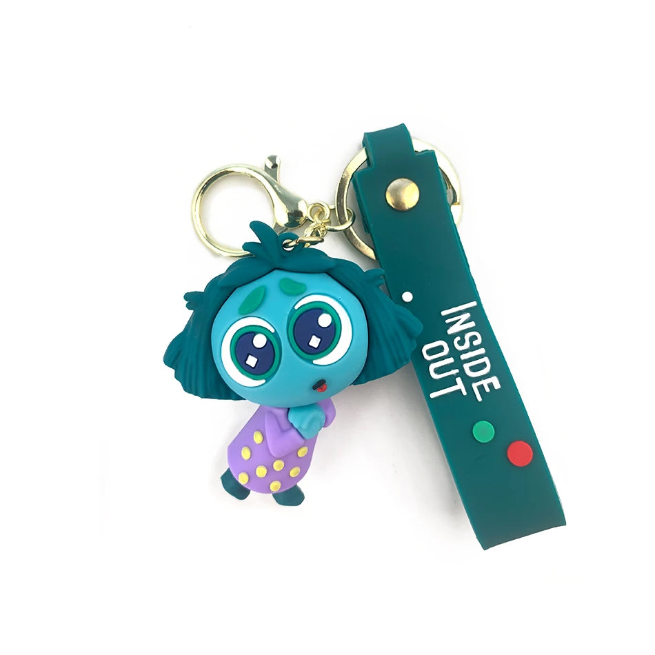 3D Cartoon inside Out 2 Keychain Anime Cartoon Character Keychain Pendant Personality Creative Soft Glue Doll Small Pendant
