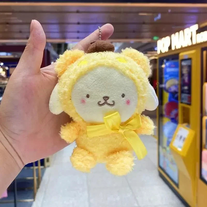 12Cm Sanrio Cartoon Anime Keychain Plush Love Purple Blue Pink Toy Cinnamoroll Cute Soft Stuffed Dolls Pendant Kid Birthday Gift