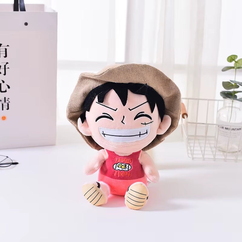 Anime One Piece Plush Toys Luffy Chopper Sabo Plush Doll Stuffed Kawaii Cute Toy Chopper Doll Keychain Halloween Gift for Child