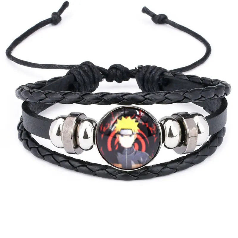 Anime Sharingan Eye Bracelet Vintage Figure Leather Bracelets Goth Fashion Bangle for Fans Men Jewelry Gifts 2021 Trendy