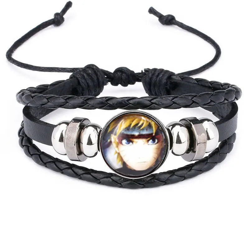 Anime Sharingan Eye Bracelet Vintage Figure Leather Bracelets Goth Fashion Bangle for Fans Men Jewelry Gifts 2021 Trendy