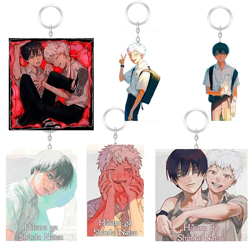 Anime Keychain Hikaru Ga Shinda Natsu Hikaru Yoshiki Acrylic Keyring Strap Figure Hanging Accessories 6Cm