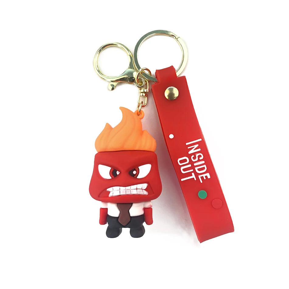 3D Cartoon inside Out 2 Keychain Anime Cartoon Character Keychain Pendant Personality Creative Soft Glue Doll Small Pendant