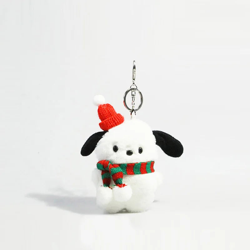 Plush Toys Doll Keychain Kawaii Pochacco Anime Pendant Keyring Cute Children Toy Plushie Keychains Girls Birthday Gifts