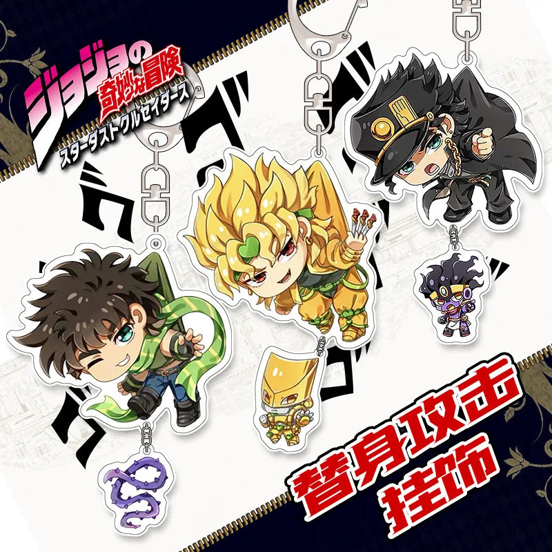 Anime Adventure Man Keychain Q Version Figures Cosplay Key Chain Cartoon Print Acrylic Pendant Bag Jewerly Gift