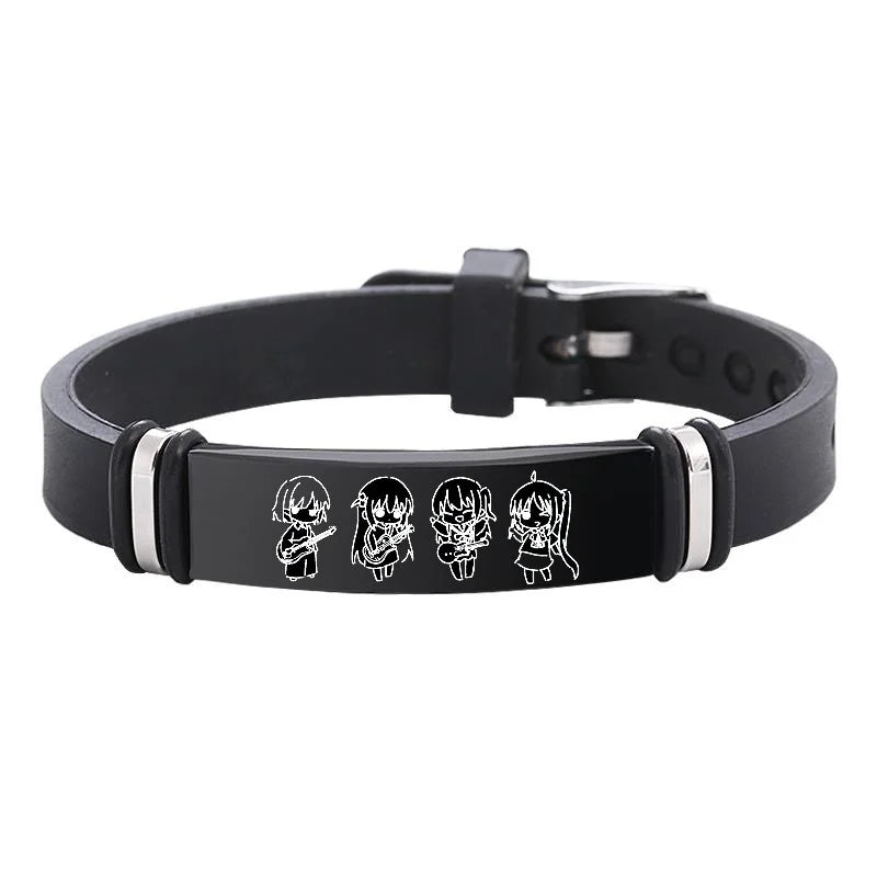 Anime BOCCHI the ROCK! Gotou Bracelets Stainless Steel Bracelet for Women Men Silicone Adjustable Wristband Jewellery for Men