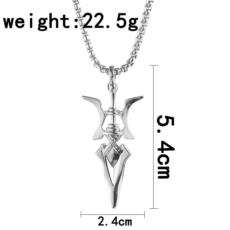 Anime Death Note Necklace Misa Amane Cosplay Halberd Pendant Necklaces Cross Halloween Choker Accessories Jewelry Gift