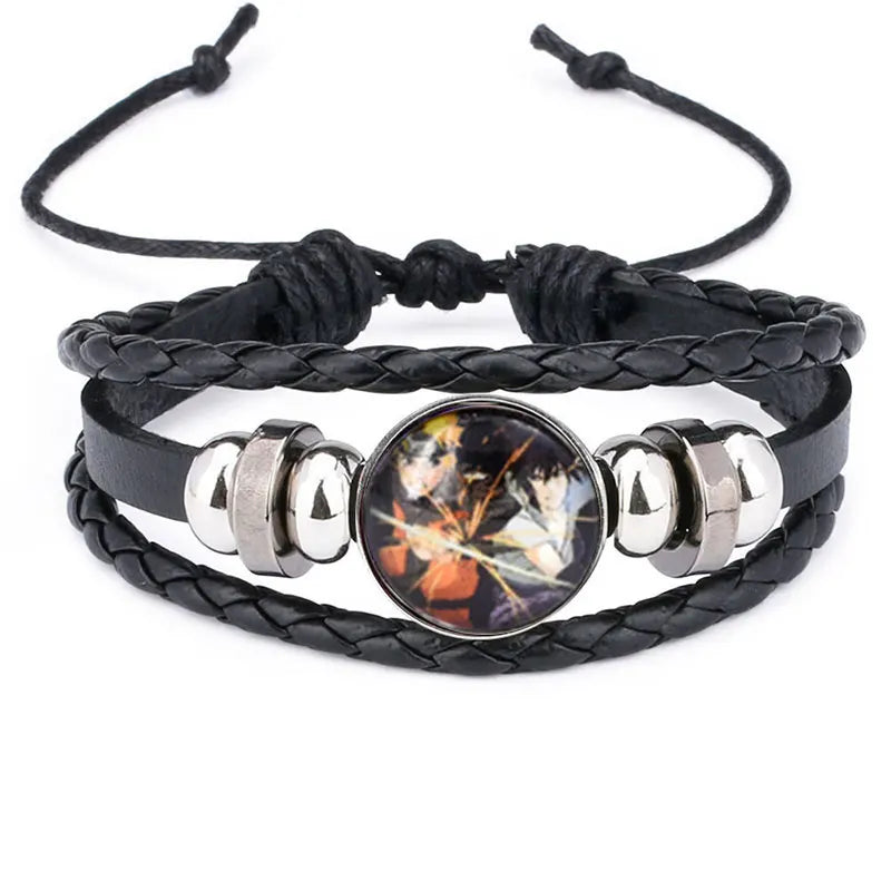 Anime Sharingan Eye Bracelet Vintage Figure Leather Bracelets Goth Fashion Bangle for Fans Men Jewelry Gifts 2021 Trendy