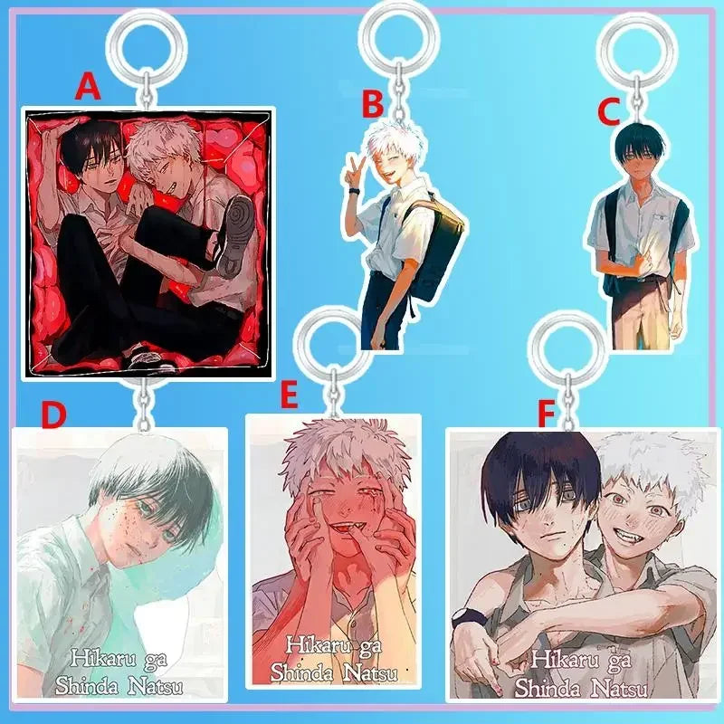 Anime Keychain Hikaru Ga Shinda Natsu Hikaru Yoshiki Acrylic Keyring Strap Figure Hanging Accessories 6Cm
