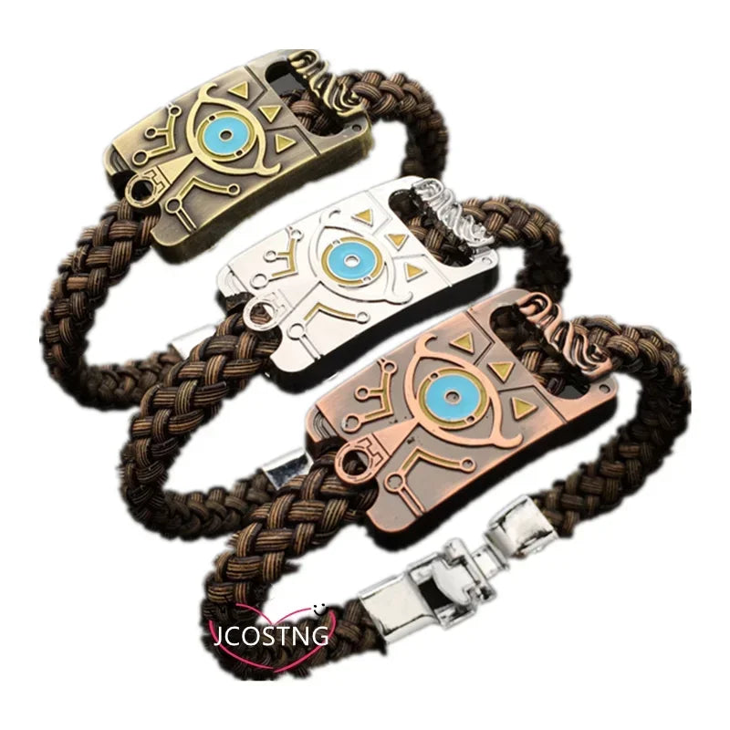 Classic Game Anime Knit Bracelets Cosplay Props Retro Style Metal Leather Bracelet & Bangle for Women Men