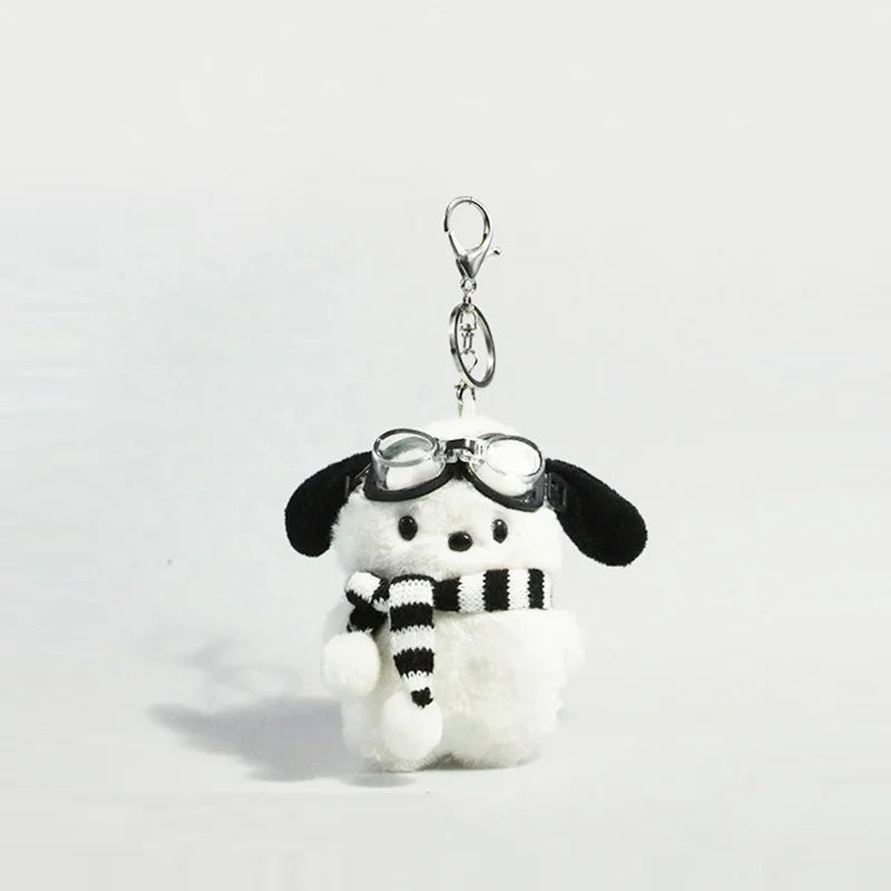 Plush Toys Doll Keychain Kawaii Pochacco Anime Pendant Keyring Cute Children Toy Plushie Keychains Girls Birthday Gifts