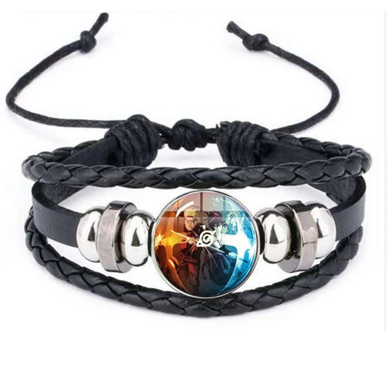 Anime Sharingan Eye Bracelet Vintage Figure Leather Bracelets Goth Fashion Bangle for Fans Men Jewelry Gifts 2021 Trendy