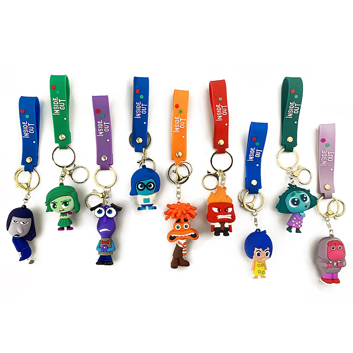 3D Cartoon inside Out 2 Keychain Anime Cartoon Character Keychain Pendant Personality Creative Soft Glue Doll Small Pendant