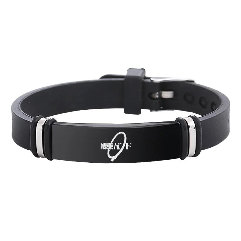 Anime BOCCHI the ROCK! Gotou Bracelets Stainless Steel Bracelet for Women Men Silicone Adjustable Wristband Jewellery for Men