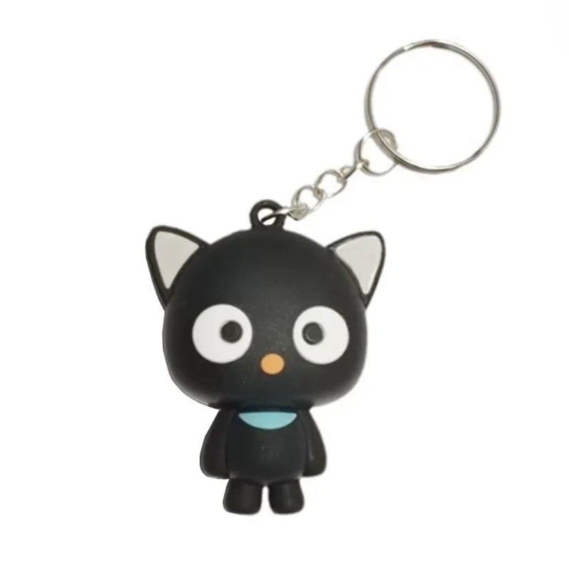 Chococat PVC Keychain Keyring Anime Black Cat Kawaii Cute Keychains Mascot Key Holder