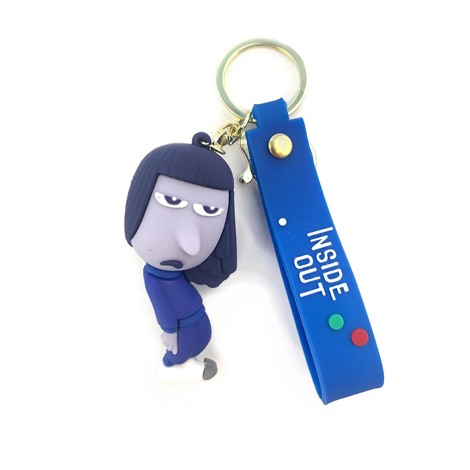 3D Cartoon inside Out 2 Keychain Anime Cartoon Character Keychain Pendant Personality Creative Soft Glue Doll Small Pendant
