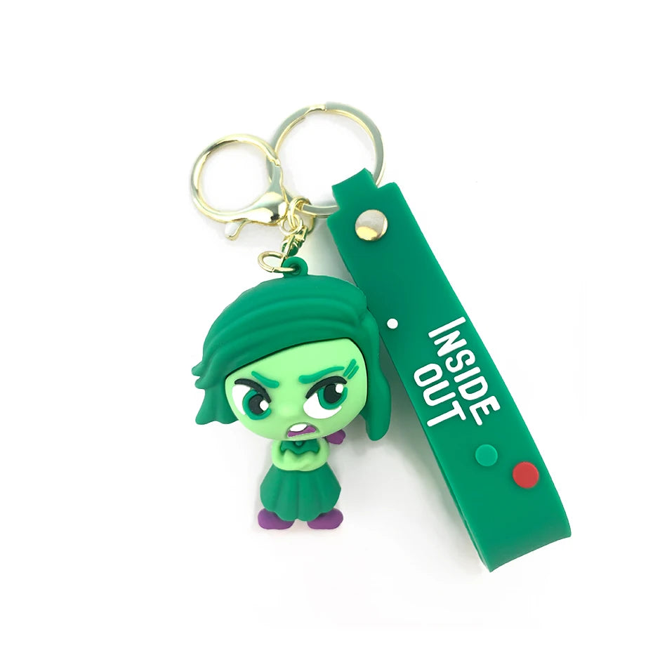 3D Cartoon inside Out 2 Keychain Anime Cartoon Character Keychain Pendant Personality Creative Soft Glue Doll Small Pendant