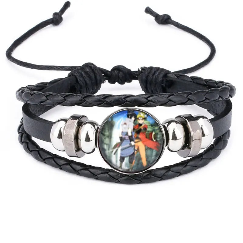 Anime Sharingan Eye Bracelet Vintage Figure Leather Bracelets Goth Fashion Bangle for Fans Men Jewelry Gifts 2021 Trendy