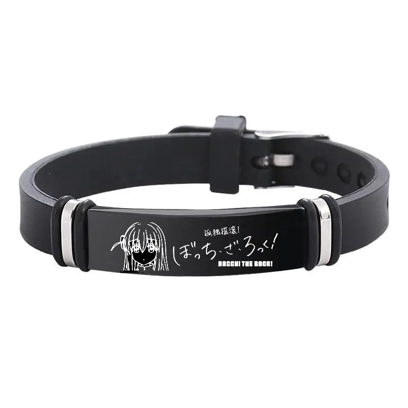 Anime BOCCHI the ROCK! Gotou Bracelets Stainless Steel Bracelet for Women Men Silicone Adjustable Wristband Jewellery for Men