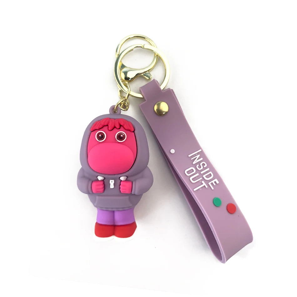 3D Cartoon inside Out 2 Keychain Anime Cartoon Character Keychain Pendant Personality Creative Soft Glue Doll Small Pendant
