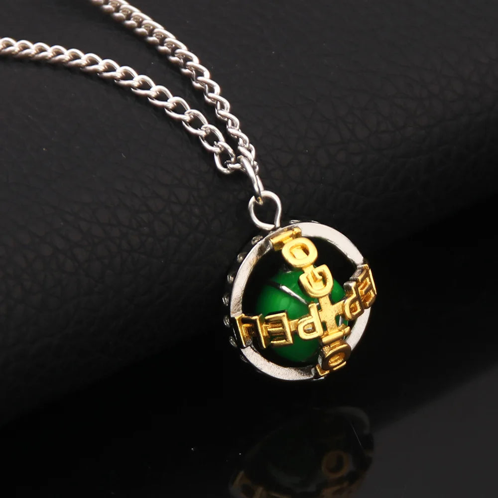 Anime Jojos Bizarre Adventure Steel Ball Run Necklace Gyro Julius Caesar Zeppeli Cosplay Ball Pendant Necklace for Fans Jewelry