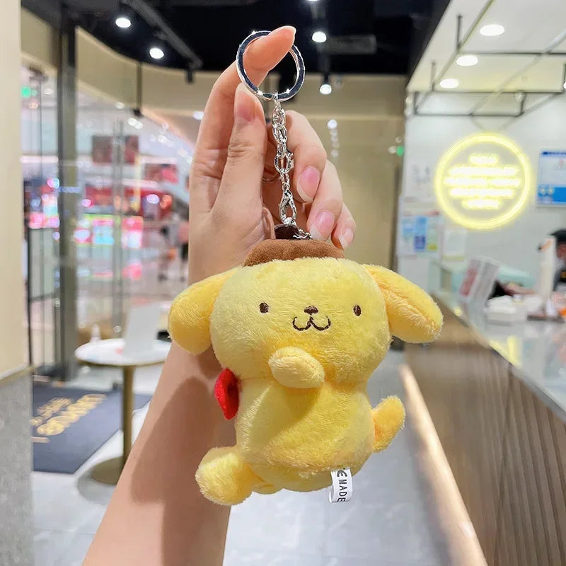 12Cm Sanrio Cartoon Anime Keychain Plush Love Purple Blue Pink Toy Cinnamoroll Cute Soft Stuffed Dolls Pendant Kid Birthday Gift