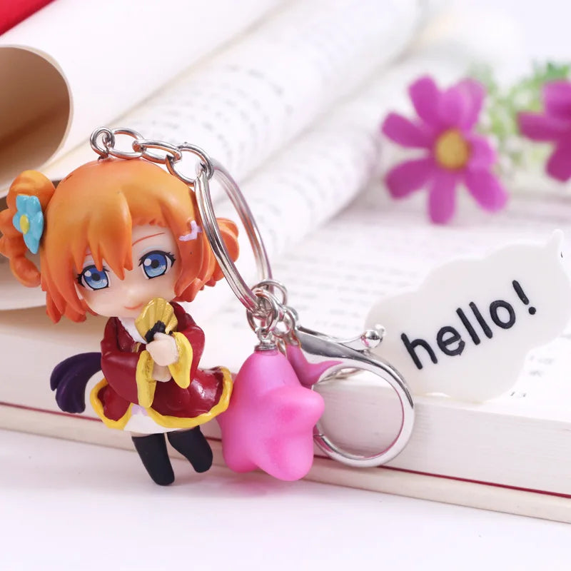 Anime Love Live Cute Kawaii Keychain PVC Figure Key Chain Collectible Model Toy