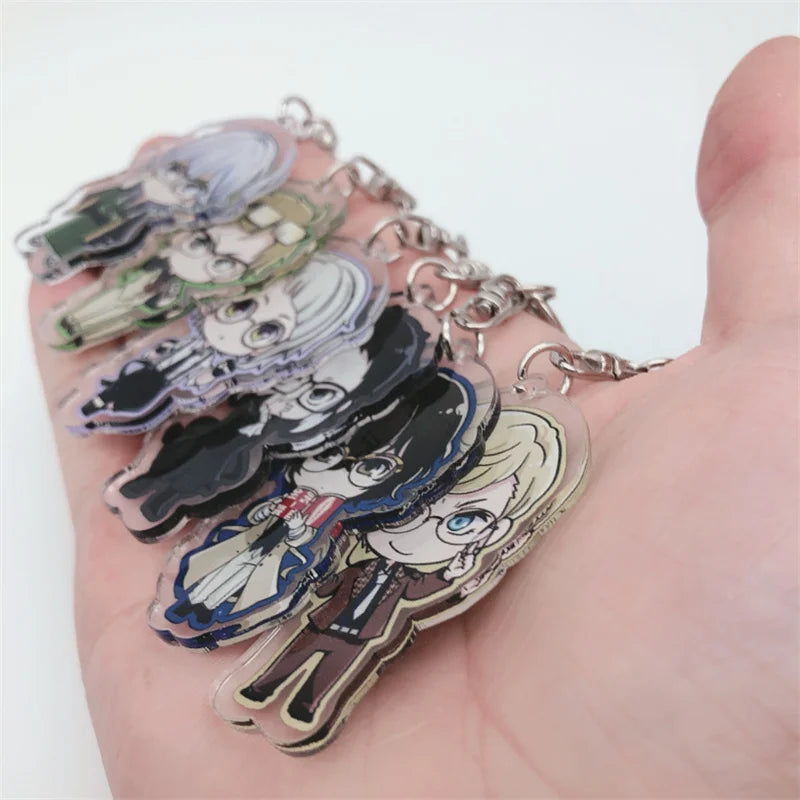 Anime Dogs Keychain Nakajima Atsushi Dazai Osamu Ryunosuke Akutagawa Cosplay Key Chain Pendant Cartoon Badge