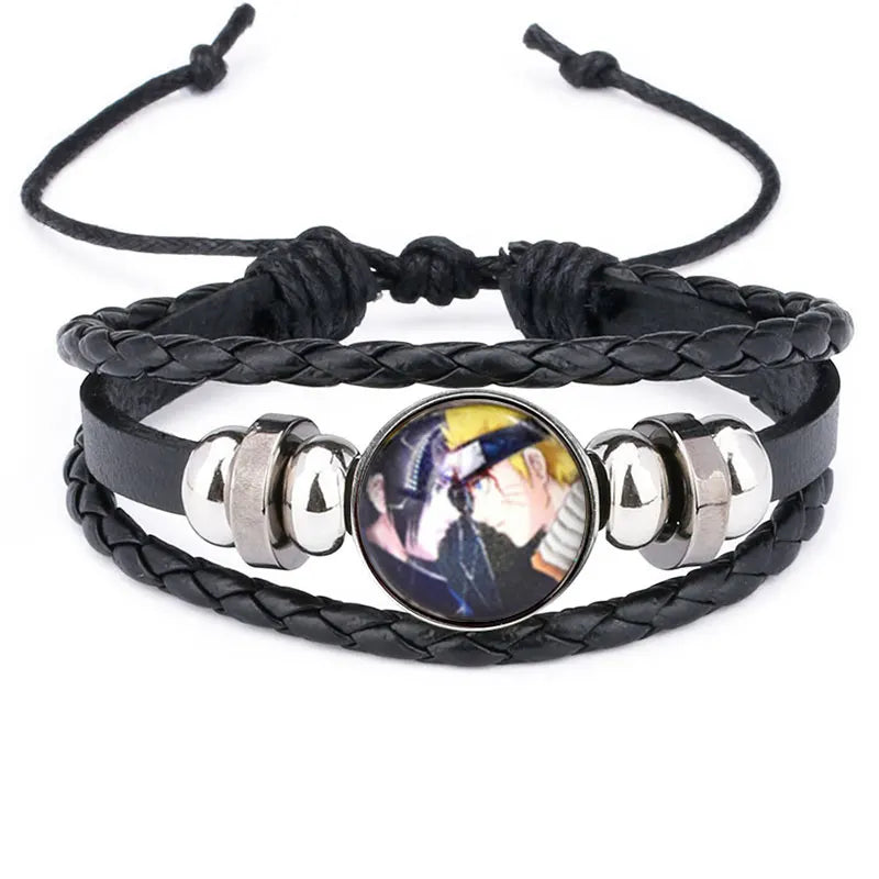 Anime Sharingan Eye Bracelet Vintage Figure Leather Bracelets Goth Fashion Bangle for Fans Men Jewelry Gifts 2021 Trendy