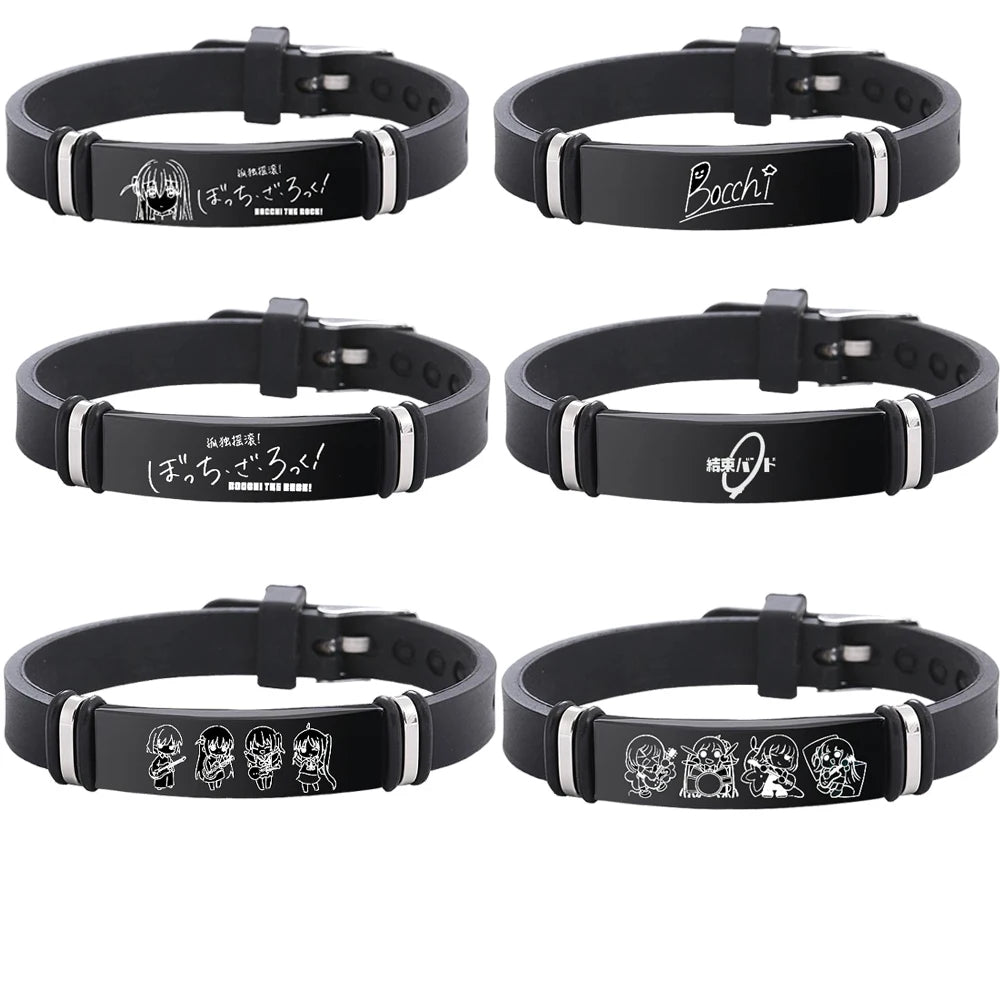 Anime BOCCHI the ROCK! Gotou Bracelets Stainless Steel Bracelet for Women Men Silicone Adjustable Wristband Jewellery for Men