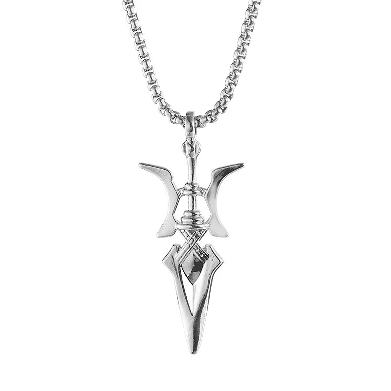 Anime Death Note Necklace Misa Amane Cosplay Halberd Pendant Necklaces Cross Halloween Choker Accessories Jewelry Gift