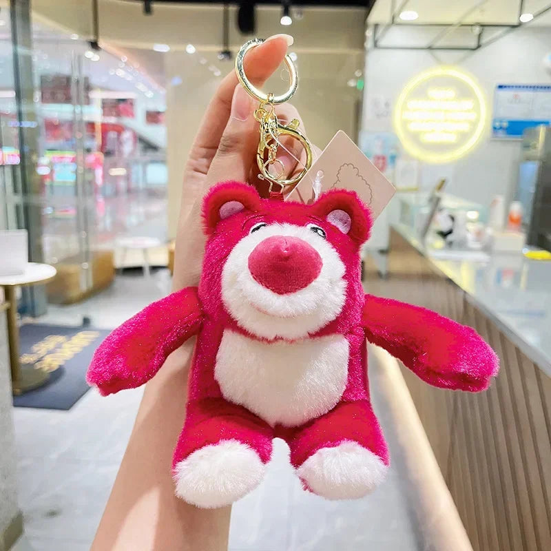 12Cm Sanrio Cartoon Anime Keychain Plush Love Purple Blue Pink Toy Cinnamoroll Cute Soft Stuffed Dolls Pendant Kid Birthday Gift