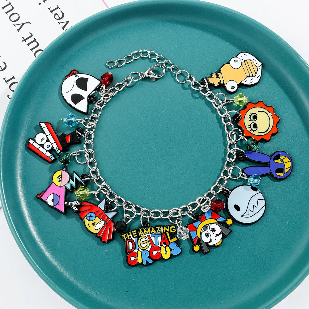 The Amazing Digital Circus Bracelets Cartoon Anime Figure Enamel Pendant Bangles TADC Pomni Caine Jax Ragatha Hanging Hand Chain