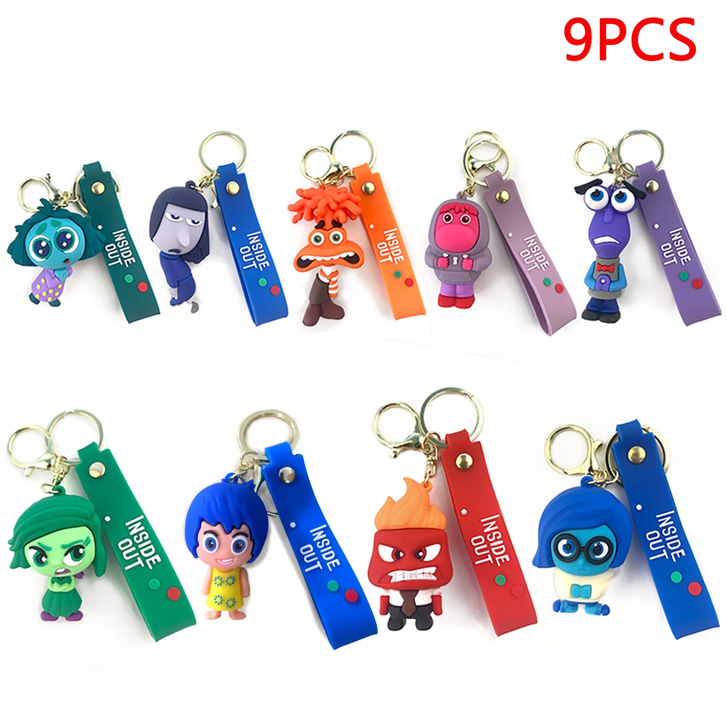 3D Cartoon inside Out 2 Keychain Anime Cartoon Character Keychain Pendant Personality Creative Soft Glue Doll Small Pendant
