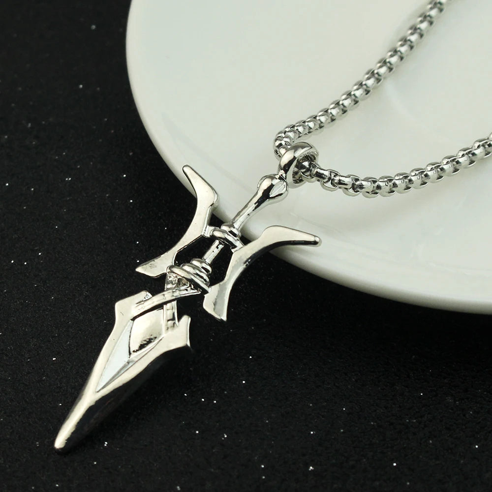 Anime Death Note Necklace Misa Amane Cosplay Halberd Pendant Necklaces Cross Halloween Choker Accessories Jewelry Gift