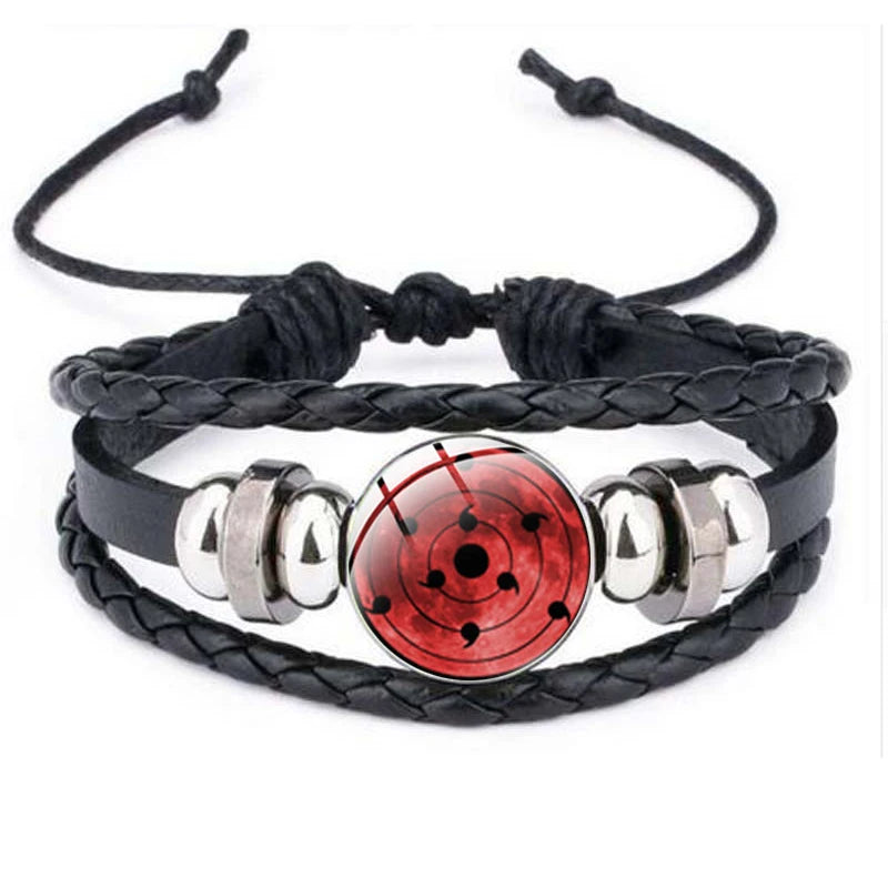 Anime Sharingan Eye Bracelet Vintage Figure Leather Bracelets Goth Fashion Bangle for Fans Men Jewelry Gifts 2021 Trendy