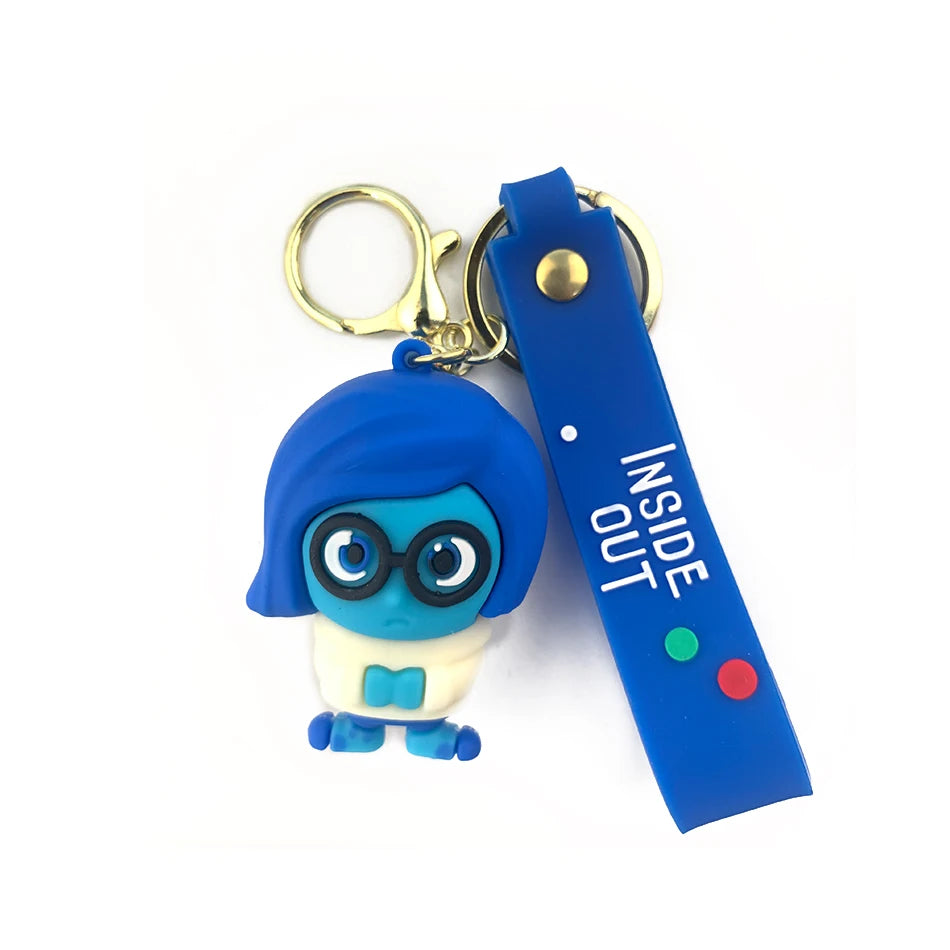 3D Cartoon inside Out 2 Keychain Anime Cartoon Character Keychain Pendant Personality Creative Soft Glue Doll Small Pendant