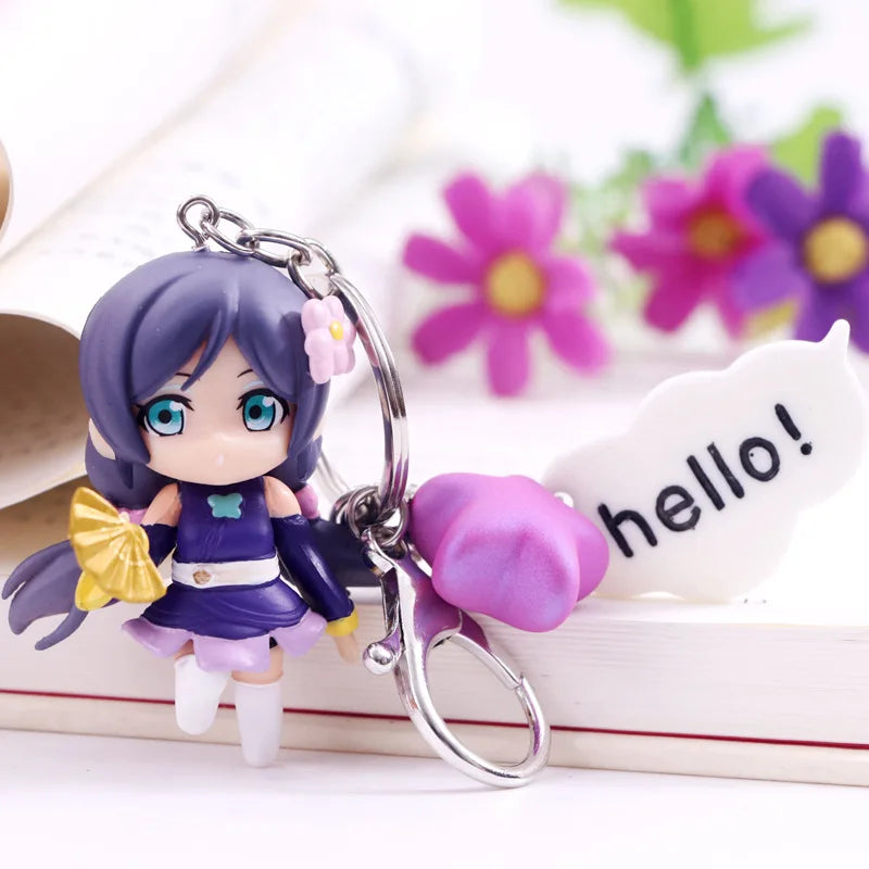 Anime Love Live Cute Kawaii Keychain PVC Figure Key Chain Collectible Model Toy