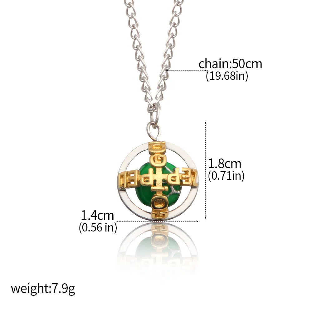 Anime Jojos Bizarre Adventure Steel Ball Run Necklace Gyro Julius Caesar Zeppeli Cosplay Ball Pendant Necklace for Fans Jewelry