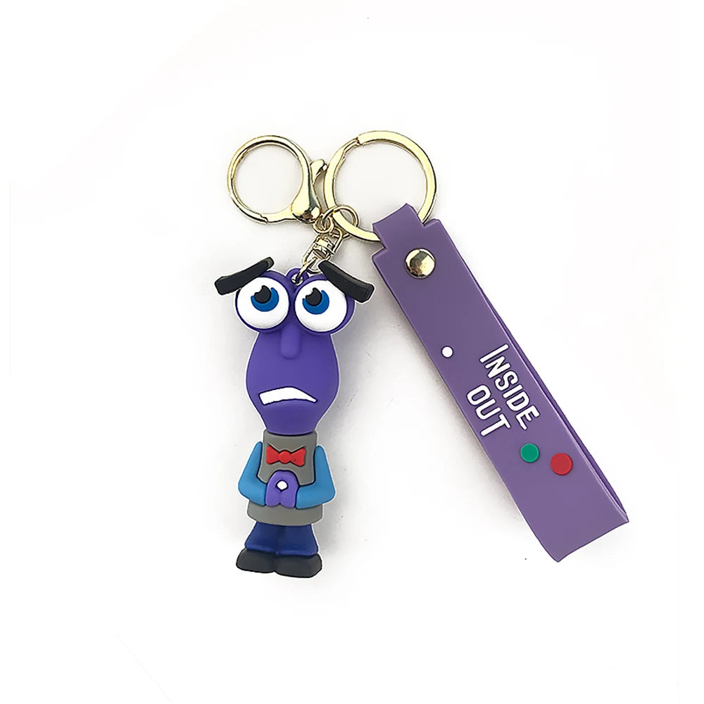 3D Cartoon inside Out 2 Keychain Anime Cartoon Character Keychain Pendant Personality Creative Soft Glue Doll Small Pendant
