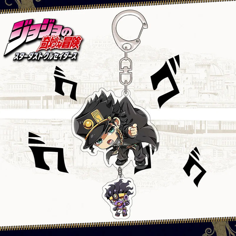 Anime Adventure Man Keychain Q Version Figures Cosplay Key Chain Cartoon Print Acrylic Pendant Bag Jewerly Gift