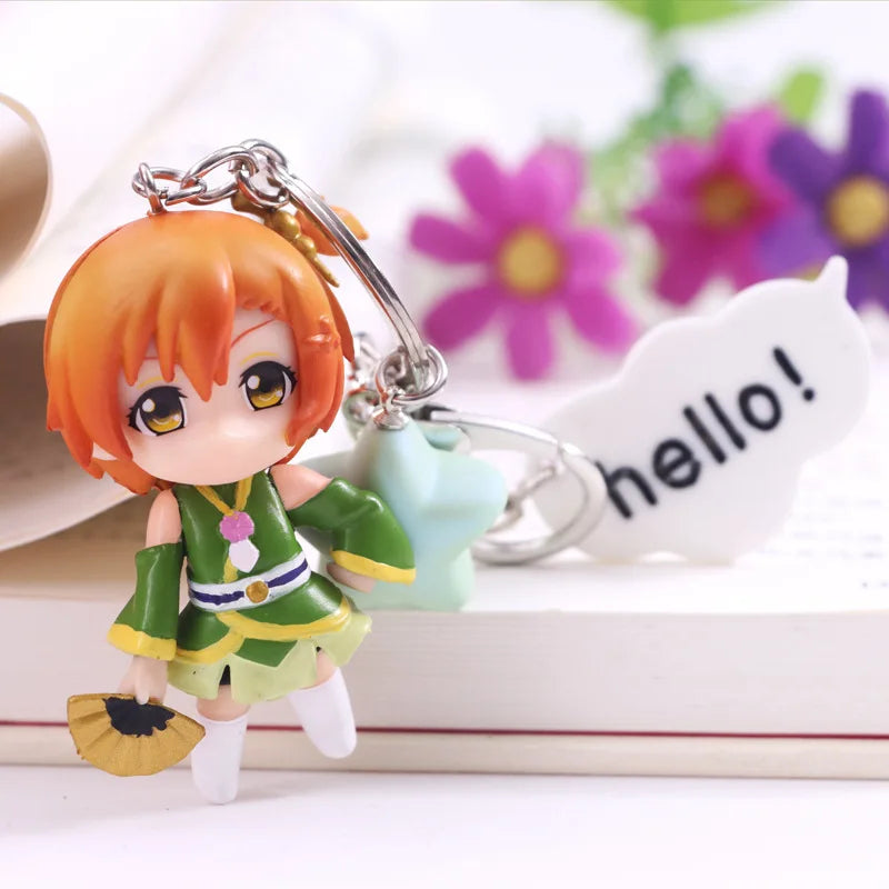 Anime Love Live Cute Kawaii Keychain PVC Figure Key Chain Collectible Model Toy