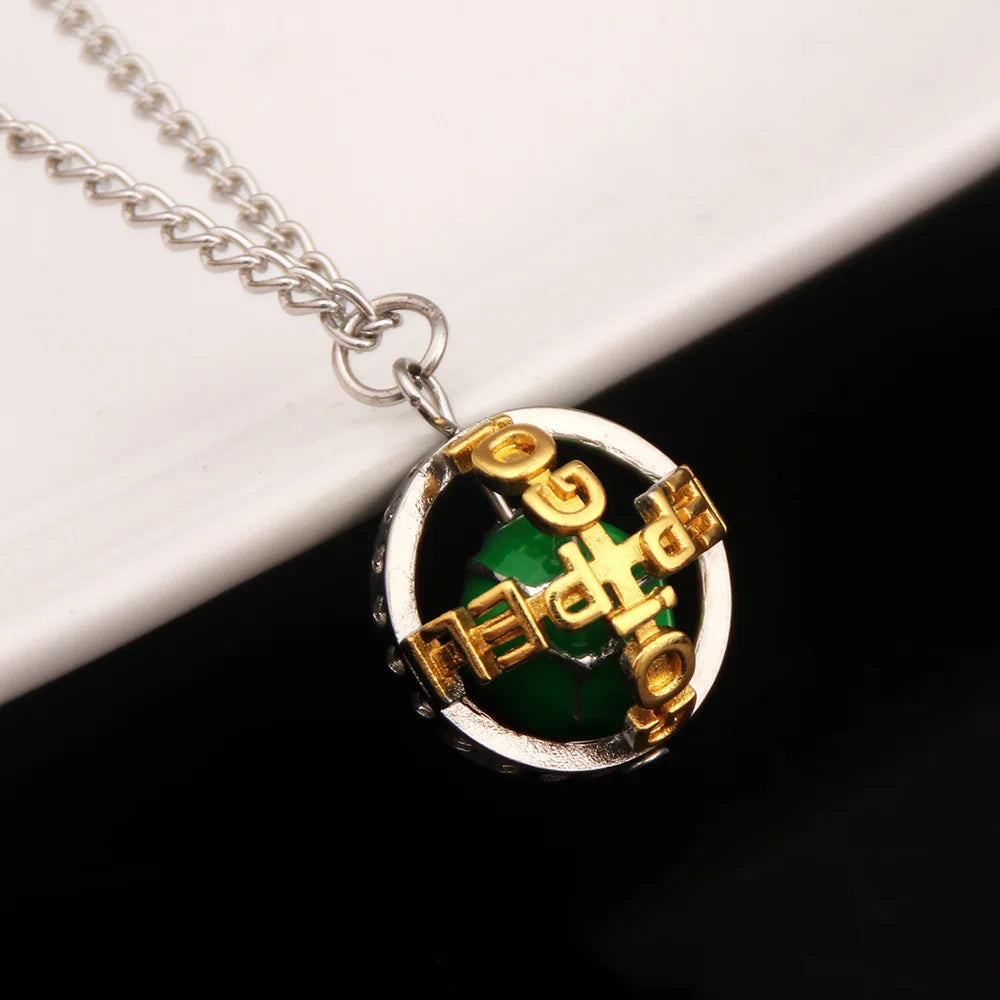 Anime Jojos Bizarre Adventure Steel Ball Run Necklace Gyro Julius Caesar Zeppeli Cosplay Ball Pendant Necklace for Fans Jewelry